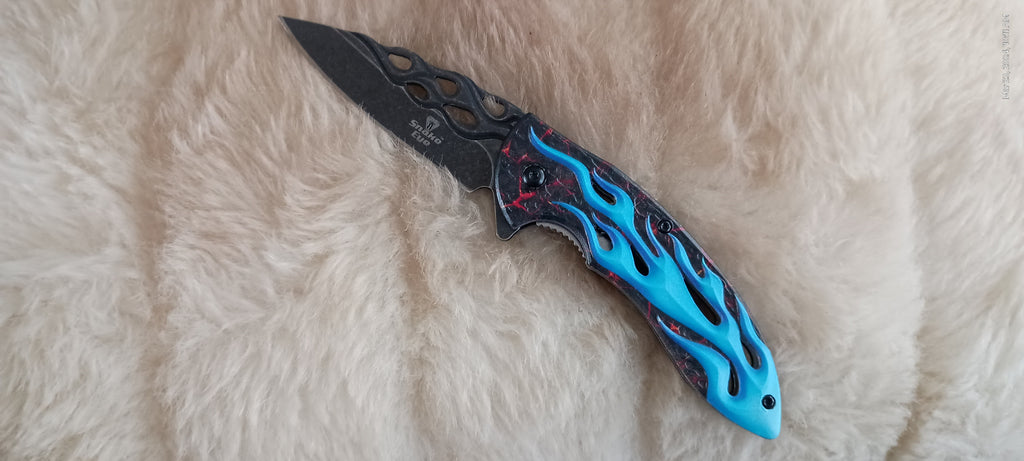 BLUE FLAME SPRING ASSIST POCKET KNIFE – Bama Paracord & More