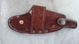 "ALABAMA ROLL TIDE" PRIDE PACKAGE DAMASCUS FOLDER W/QUICK DRAW LEATHER SHEATH, KEY CHAIN