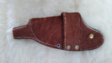 "ALABAMA ROLL TIDE" PRIDE PACKAGE DAMASCUS FOLDER W/QUICK DRAW LEATHER SHEATH, KEY CHAIN