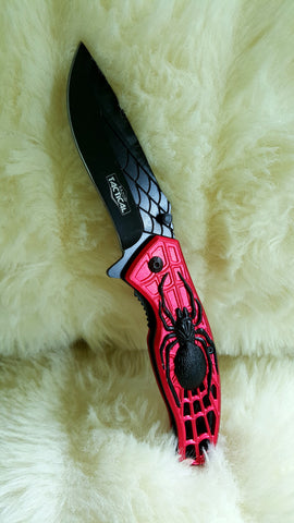 SPIDER SURVIVAL POCKET KNIFE-RED