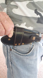 CUSTOM HANDMADE "BANDIT" BLACK QUICK DRAW LEATHER KNIFE SHEATH