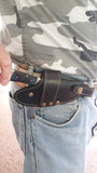 CUSTOM HANDMADE "BANDIT" BLACK QUICK DRAW LEATHER KNIFE SHEATH
