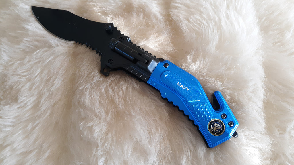 commando light usb rechargeable flashlight pocket knife U.S. NAVY RESCUE POCKET KNIFE-BLEM – Bama Paracord & More