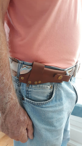 CUSTOM SIDE DRAW "DIRTY HARRY" HANDMADE LEATHER KNIFE SHEATH