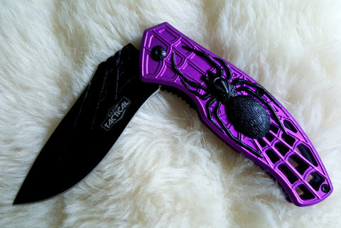 SPIDER SURVIVAL KNIFE-New in Box-Purple