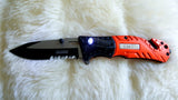 EMT TACTICAL Rescue Pocket Knife-With LED Light-New in Box
