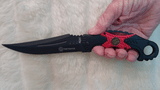 FIRE FIGHTER MEDALLION FIXED BLADE KNIFE W/SHEATH (LEFT HAND)