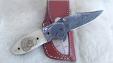 "AUBURN WAR EAGLE TRIBUTE" DAMASCUS SCRIMSHAW CAMEL BONE