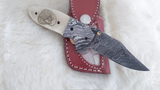 "AUBURN WAR EAGLE TRIBUTE" DAMASCUS SCRIMSHAW CAMEL BONE