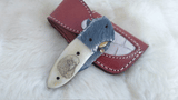 "AUBURN WAR EAGLE TRIBUTE" DAMASCUS SCRIMSHAW CAMEL BONE