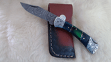 "TWILIGHT STAR" HAND MADE DAMASCUS POCKET FOLDER W/SHEATH