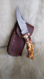 "GOLD RUSH" HAND MADE DAMASCUS CAMEL BONE FOLDER