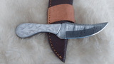 CUSTOM DAMASCUS "SILVER LINING" CARBON SKINNER KNIFE