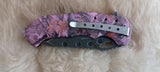 BULLET HOLE Tactical Survival Knife-Purple Camo-New
