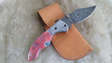 "COTTON CANDY" DAMASCUS POCKET KNIFE