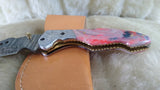 "COTTON CANDY" DAMASCUS POCKET KNIFE