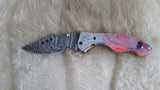 "COTTON CANDY" DAMASCUS POCKET KNIFE