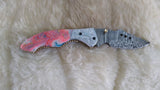 "COTTON CANDY" DAMASCUS POCKET KNIFE