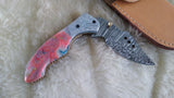 "COTTON CANDY" DAMASCUS POCKET KNIFE