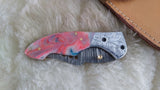 "COTTON CANDY" DAMASCUS POCKET KNIFE