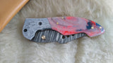 "COTTON CANDY" DAMASCUS POCKET KNIFE