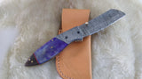 "PURPLE HAZE" DAMASCUS/BONE POCKET KNIFE