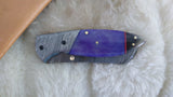 "PURPLE HAZE" DAMASCUS/BONE POCKET KNIFE