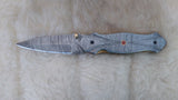 "SILVER VENOM" DAMASCUS POCKET KNIFE W/SHEATH