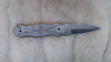 "SILVER VENOM" DAMASCUS POCKET KNIFE W/SHEATH