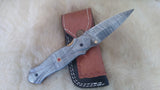 "SILVER VENOM" DAMASCUS POCKET KNIFE W/SHEATH