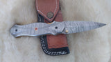 "SILVER VENOM" DAMASCUS POCKET KNIFE W/SHEATH