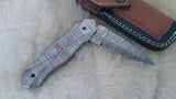 "SILVER VENOM" DAMASCUS POCKET KNIFE W/SHEATH