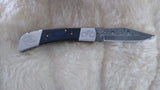 "THIN BLUE LINE" PEACEKEEPER POLICE HAND MADE DAMASCUS FOLDER W/SHEATH