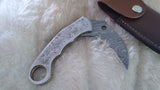 "CLAW MASTER" DAMASCUS KARAMBIT POCKET KNIFE W/SHEATH