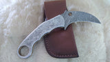 "CLAW MASTER" DAMASCUS KARAMBIT POCKET KNIFE W/SHEATH