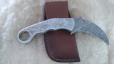 "CLAW MASTER" DAMASCUS KARAMBIT POCKET KNIFE W/SHEATH