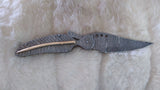 "SHIMMERING SILVER FEATHER" DAMASCUS POCKET KNIFE