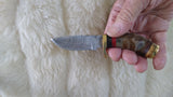 CUSTOM DAMASCUS "THE ULTRA MINI RAM" RAM HORN SKINNER KNIFE