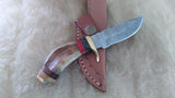 CUSTOM DAMASCUS "THE ULTRA MINI RAM" RAM HORN SKINNER KNIFE