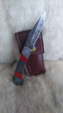 "ALABAMA ROLL TIDE TITAN EDITION" DAMASCUS FOLDER W/LEATHER SHEATH