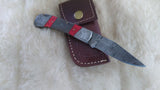 "ALABAMA ROLL TIDE TITAN EDITION" DAMASCUS FOLDER W/LEATHER SHEATH