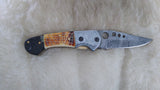 "GOLD STRIKE" DAMASCUS CAMEL BONE/SHEEP HORN FOLDER