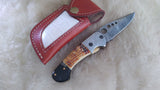 "GOLD STRIKE" DAMASCUS CAMEL BONE/SHEEP HORN FOLDER