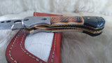 "GOLD STRIKE" DAMASCUS CAMEL BONE/SHEEP HORN FOLDER