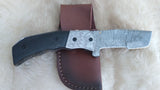 "BLACK BEAUTY" DAMASCUS/BULL HORN FOLDER