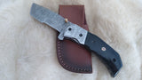 "BLACK BEAUTY" DAMASCUS/BULL HORN FOLDER