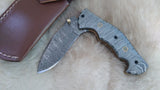 "SILVER FOX" DAMASCUS POCKET KNIFE W/SHEATH