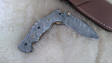 "SILVER FOX" DAMASCUS POCKET KNIFE W/SHEATH