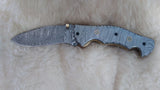 "SILVER FOX" DAMASCUS POCKET KNIFE W/SHEATH