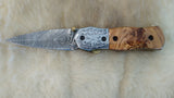 "OLIVE BRANCH" OLIVE WOOD POCKET KNIFE W/SHEATH